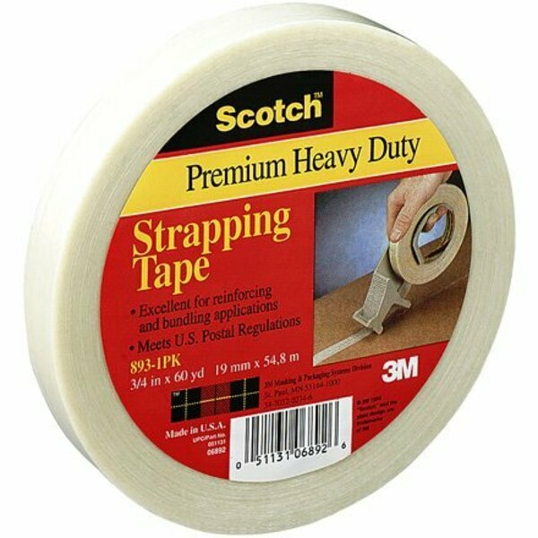 Bsc Preferred 3/4'' x 60 yds. 3M 893 Strapping Tape, 48PK S-575